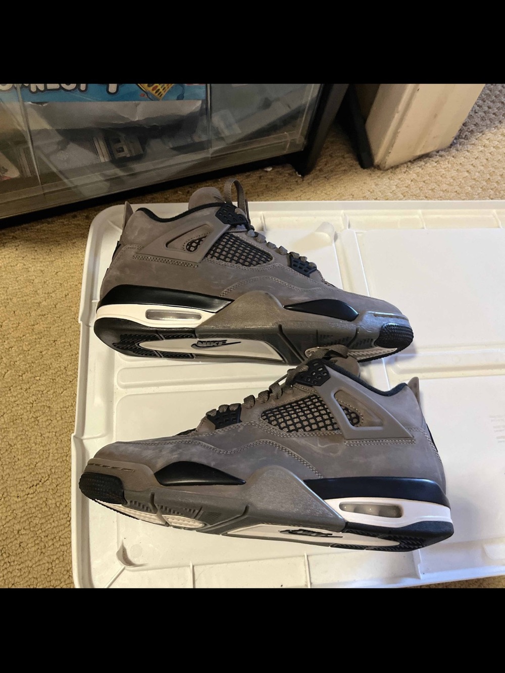 Nike Air Jordan 4 Retro Cave Stone Gray/Black Mid Top Sz 10.5 FV5029-200